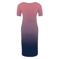 thumbnail image 4 of Bixock Maternity Dress,Women Casual Dress,Woman' Fashionable Printed Pleated Maternity Skirt Short Sleeved Round Neck Mid Calf Dress, 4 of 4