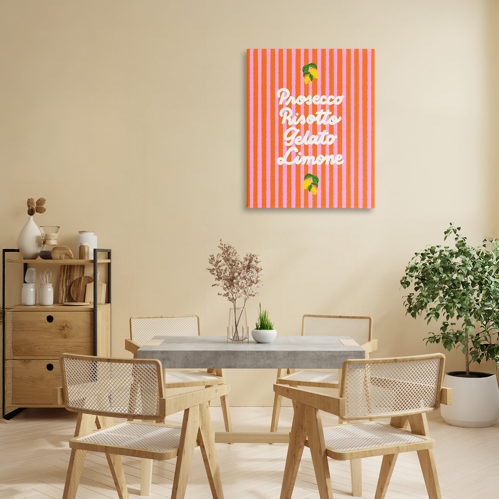 Stupell Industries Italian Enjoyment over Stripes Canvas Wall Art, design by Indira Prieto | IndySign