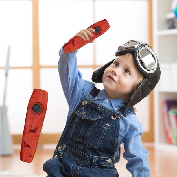 Children's Kazu Flute Wooden Kazu With 5 Flute Diaphragms Kazu With Guitar Adjustable Ukulele Violin Piano Keyboard Mini Kazu Flute Instrument Loos