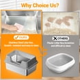 thumbnail image 7 of Memoryfield Stainless Steel Cat Litter Box with Lid, High-Sided Enclosed Pan, Leakproof, Scoop, Gray, 7 of 7