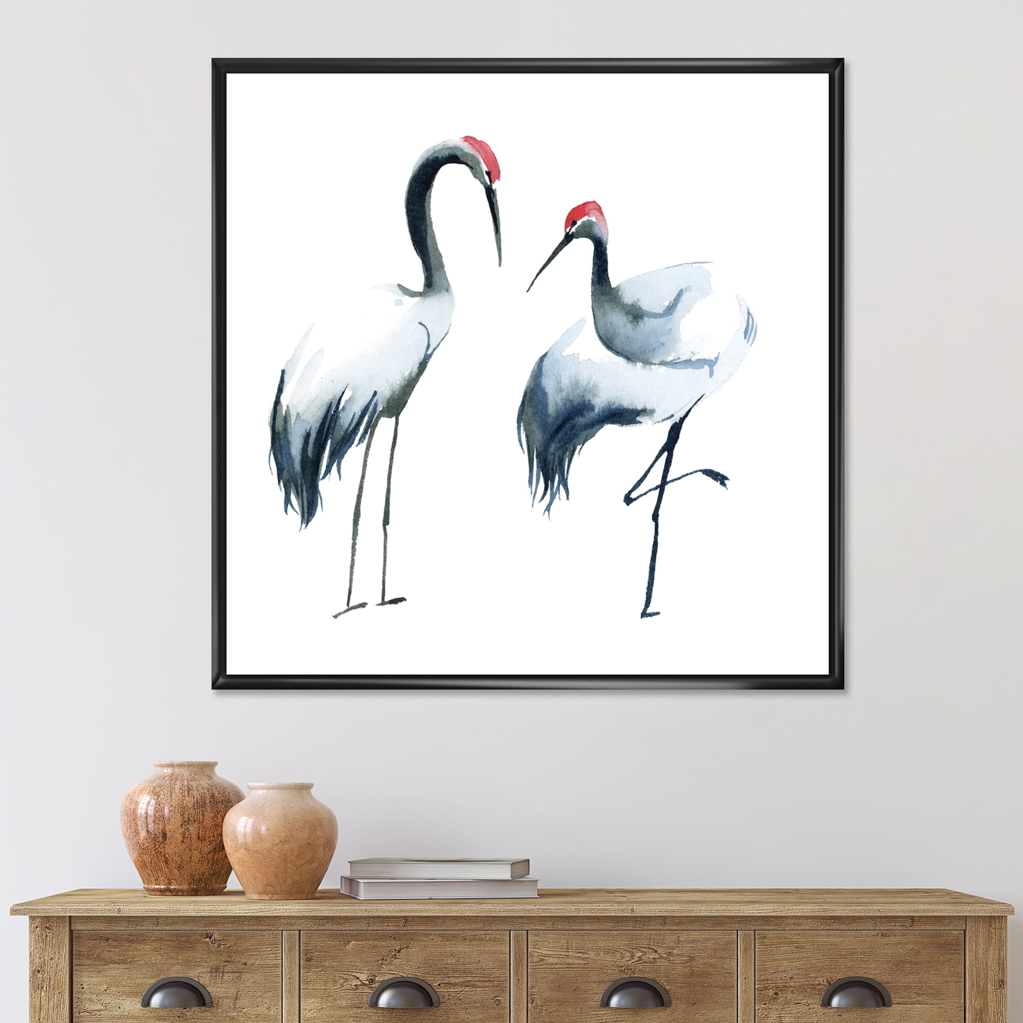 Designart 'Two Monochrome Shadoofs' Farmhouse Framed Canvas Wall Art Print