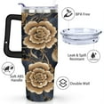 thumbnail image 3 of Paisley Design40 Oz Tumbler with Handle Lid and Straw, Stainless Steel Double Walled Vacuum Insulated Cup, Cute Anniversary Wedding Birthday Gifts Tumbler for Women Men Friends Outdoor Indoor, 3 of 7