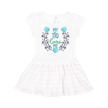 

Inktastic My Tío Loves Me with Flowers and Hearts Gift Toddler Girl Dress