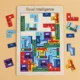 thumbnail image 1 of pieza de rompecabezas de bloques de madera, juego de rompecabezas de bloques de inteligencia animal versátil, tablero de rompecabezas de tráfico 3D, educación para niños, 1 of 5