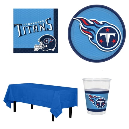 Amscan Tennessee Titans Basic Party Kit 1 Table Cover 8 Paper Plates 25 Plastic Cups 16 Napkins