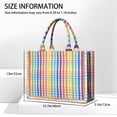 thumbnail image 3 of Large Capacity Tote Bag,Colorful Striped Checkered Pattern Handbag Fashion Luxury Tote Bag,15.7"x13"x 5.1" Inches,Laptop Compatible, 3 of 6