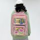 thumbnail image 5 of Mochila escolar transparente PVC Multibolsillos gran capacidad con patrón corazón para viajes al aire libre, 5 of 9