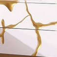 thumbnail image 2 of Benjara 24 Inch Nightstand, 2 Drawers, Gold Details, Metal Base, White Wood, 2 of 6