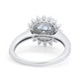 thumbnail image 3 of Halo Starburst Flower Wedding Ring Simulated Cubic Zirconia 925 Sterling Silver Size 5, 3 of 5
