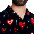 thumbnail image 5 of Valentine's Day Love ECG Men's Spread Collar Poplin Beach Shirts - Casual Printed Button Down Short Sleeve Summer Tops for Unisex, 5 of 6