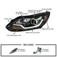 thumbnail image 3 of Spec-D Tuning Black Projector Headlights w/LED Turn Signal Light Bar Compatible with 2012-2014 Ford Focus, Left + Right Pair Headlamps Assembly, 3 of 5