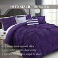 thumbnail image 3 of Mocassi Oversized Comforter Set, Amy 12-Piece Bed-in-a-Bag, Down Alternative Bedding with Matching Shams and Decorative Pillows, King/California King, Purple, 3 of 8
