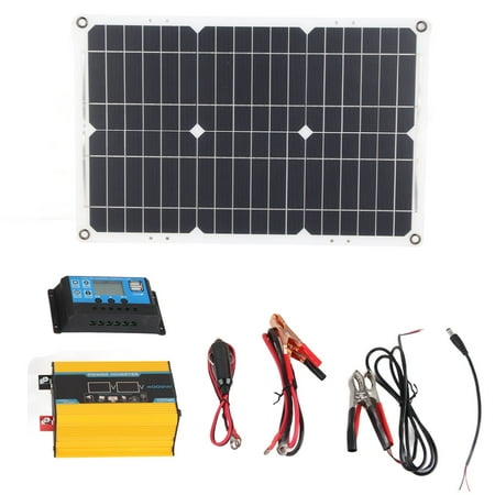 

Solar Inverter System Kit 300W Modified Sine Wave Inverter 18W 18V Solar Panel 30A 12V 24V Solar Controller Kit Yellow 12V to 220V