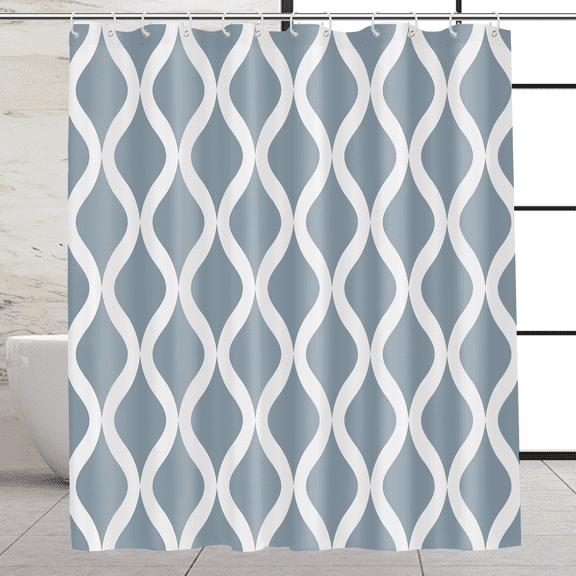 MONOJOY Grey Fabric Shower Curtain, Waterproof Design and Polyester, Quick-Drying, Shower Curtains Set for Bathroom W 72 x H 72, Durable and Washable with 12 Hooks