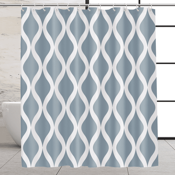 MONOJOY Grey Fabric Shower Curtain, Waterproof Design and Polyester, QuickDrying, Shower