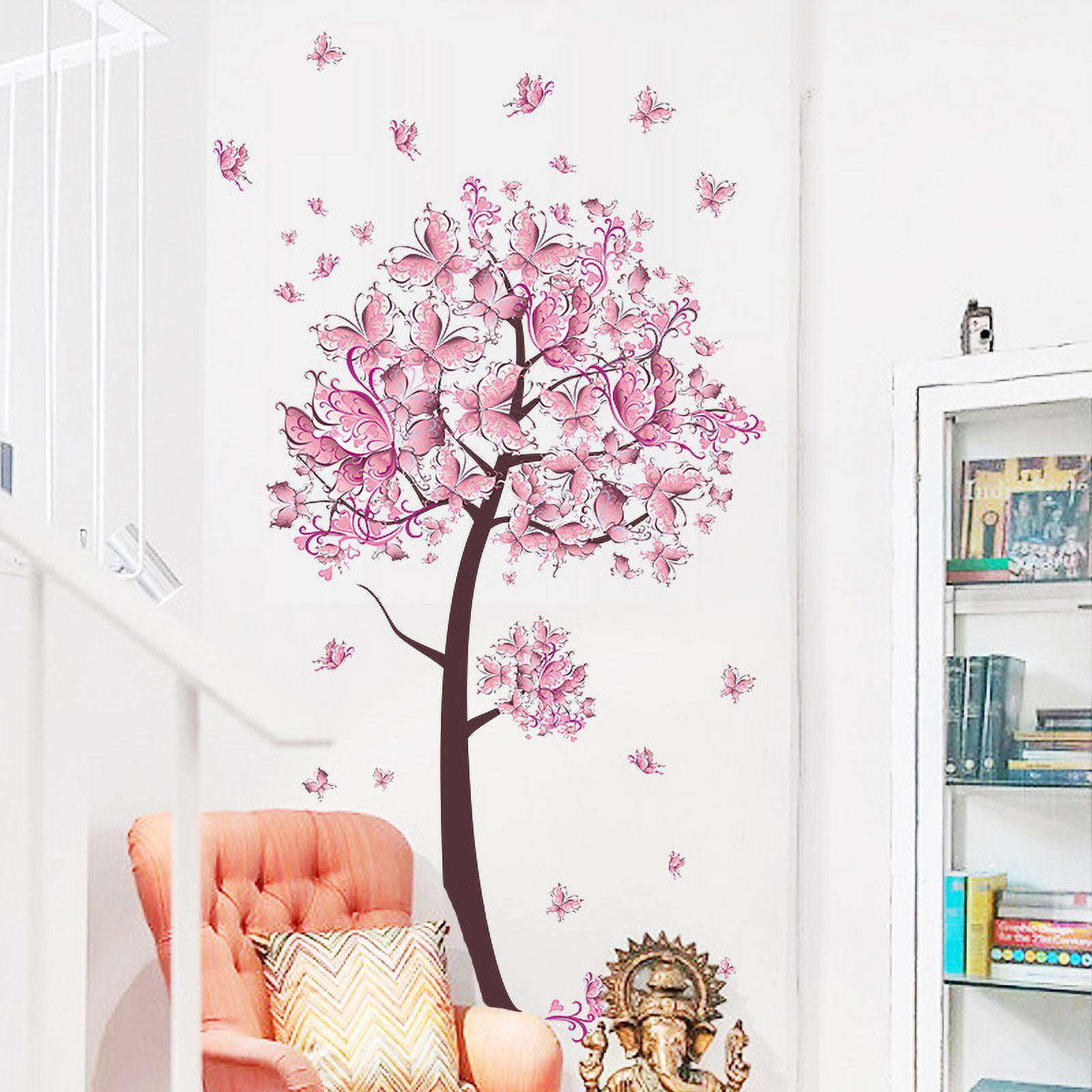 Butterfly Flying In Dandelion" flowers room stickers Poastoral Style Wall Sticke 