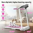 thumbnail image 6 of Ambifirner 2.5HP Electric Exercise Treadmill with Adjustable Speed Running Walking Pad Treadmill with LED Display for Home Gym 265 LBS Pink, 6 of 8