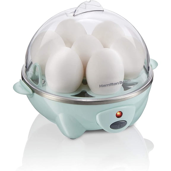 3-in-1 Electric Egg Cooker for Hard Boiled Eggs, Poacher Eggs, Omelet Maker & Vegetable Steamer, Holds 7, Mint (25504)