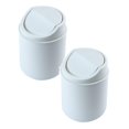 thumbnail image 1 of Oleegame 2PC Trashcans For Bedroom Room Creative Kitchen Can Trash Desktops Mini Covered Kitchen，Dining & Bar White, 1 of 3