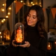 thumbnail image 7 of Feledorashia Halloween Ghost Night Light, Glass Cloche Table Lamp, Mini Ghost Figurine Dome with Warm White Lights, Spooky Halloween Decor for Bedroom Nightstand, Vintage Style Ambient Lighting, 7 of 7