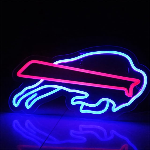Letrero de neón con diseño de búfalo para pared Man Cave Beer Bar