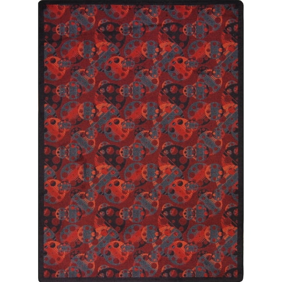 Joy Carpets Any Day Matinee Reeling 7'8" x 10'9" Area Rug in Color Burgundy
