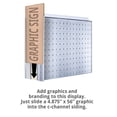 thumbnail image 3 of Two-Sided Pegboard Floor Display w/ C-Channel Sides on Revolving Round Studio Base. Spinner Rack Stand. Panel Size: 16"W x 60"H, 3 of 5