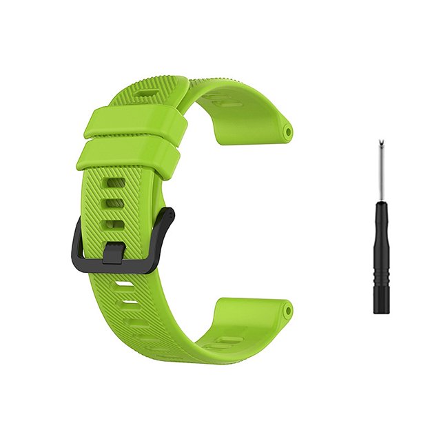 Graflsoa 22mm Silicone Watch Strap with Buckle for Garmin Forerunner 745 - Lime Green, Adjustable, Water-Resistant, Multiple Colors Available