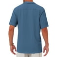 thumbnail image 2 of sogami Men's Short Sleeve Seersucker Shirt Casual Linen Shirts Beach Tops, 2 of 5