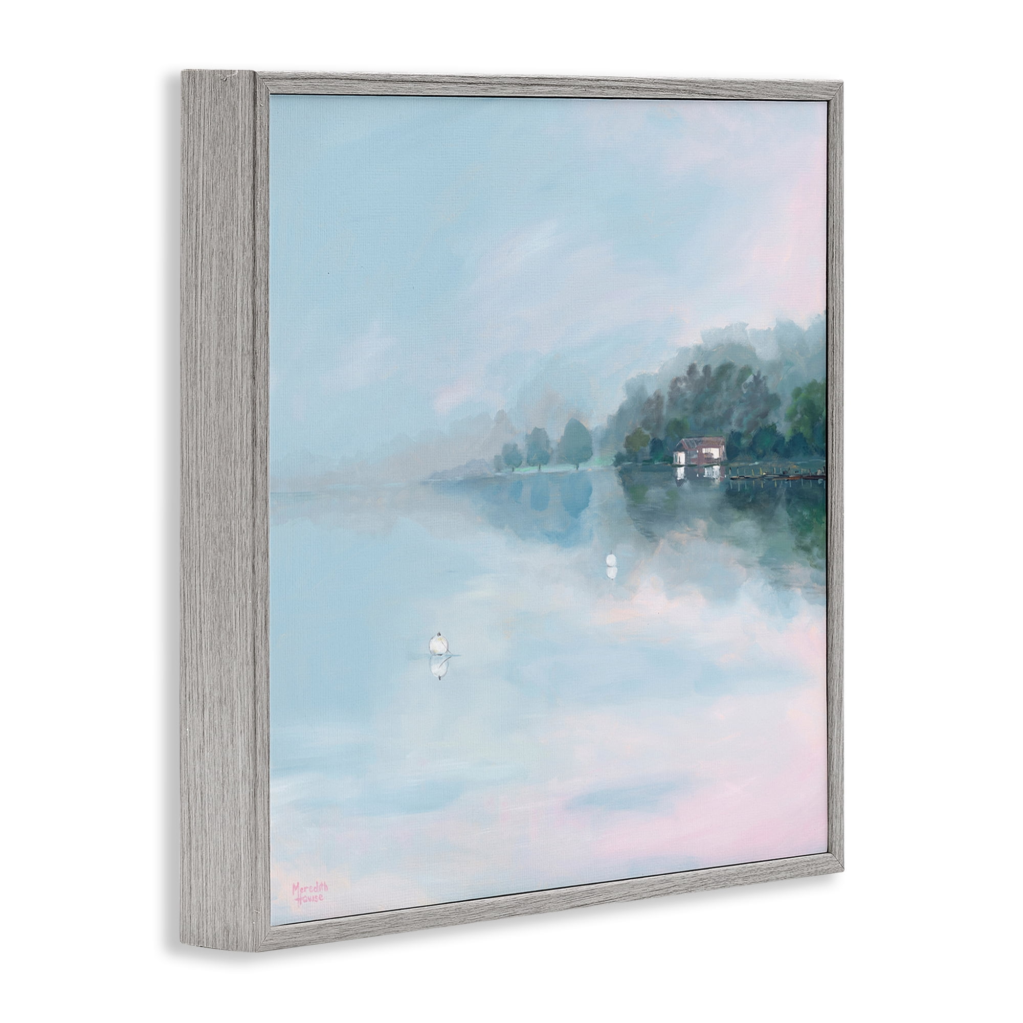 Stupell Industries Morning at Lake Windermere Gray Framed Giclee Art, design by Meredith Howse