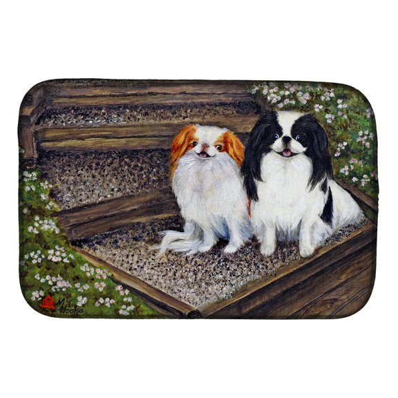 Caroline's Treasures Japanese Chin Daddy's Girls Dish Drying Mat