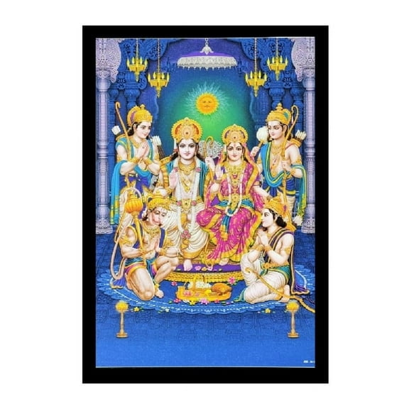 Bm Traders Ram Darbar Wall Sticker Poster Print Without Frame (20 X 28 Inches) OR (50.80 Cm X 71.12 Cm) Religious Gifting
