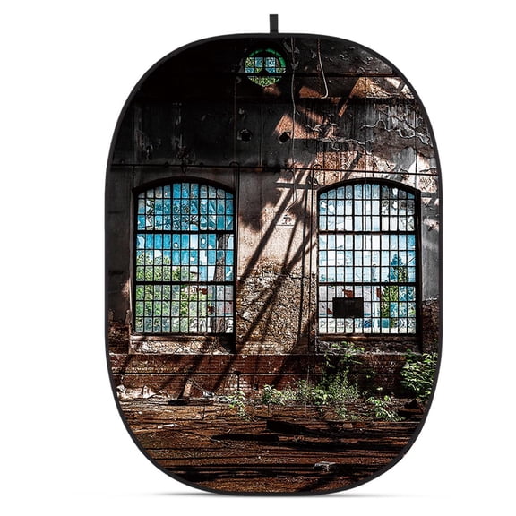 Glow CBA-CA0003 5x6.5' Fabric Collapsible Backdrop, Abandoned Sites