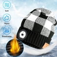 thumbnail image 5 of Unisex Bluetooth Beanie with Headlight,Upgraded Musical Knitted Cap with Headphone & Mic,Gifts for Men Women (Black White), 5 of 13