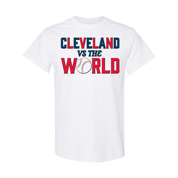 Inktastic Cleveland Vs. the World Blue and Red with Baseball T-Shirt