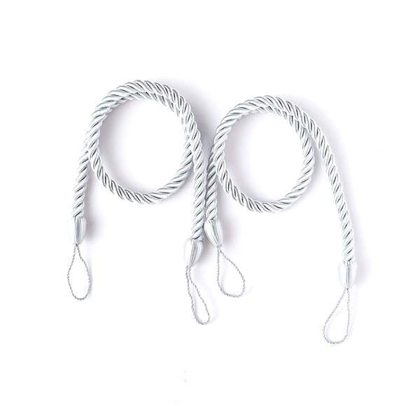 Injueey 2 piezas de cortina de poliéster para el hogar, cortina para sala de estar, dormitorio, cortinas, soporte decorativo, decoración Decoración del hogar Gris
