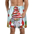 thumbnail image 2 of Uemuo Funny Christmas Gnome Pattern Men's Swim Trunks Hawaiian Beach Bathing Suit Swimsuits Beach Quick-Dry Shorts with Pockets-Large, 2 of 9