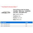 thumbnail image 2 of Front Left Driver Side Turn Signal Assembly - White Lens - Compatible with 2004 - 2005 BMW 645Ci, 2 of 2