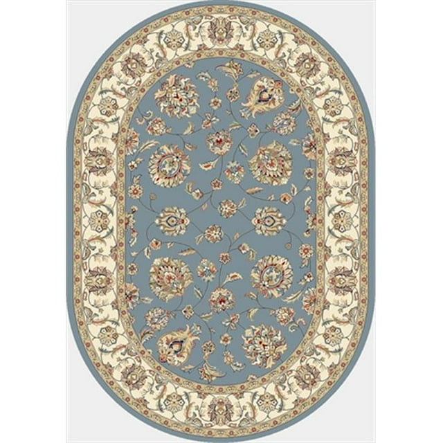Dynamic Rugs ANOV35573655464 Ancient Garden 2 ft. 7 in. x 4 ft. 7 in. Oval 57365-5464 Rug - Light Blue/Ivory