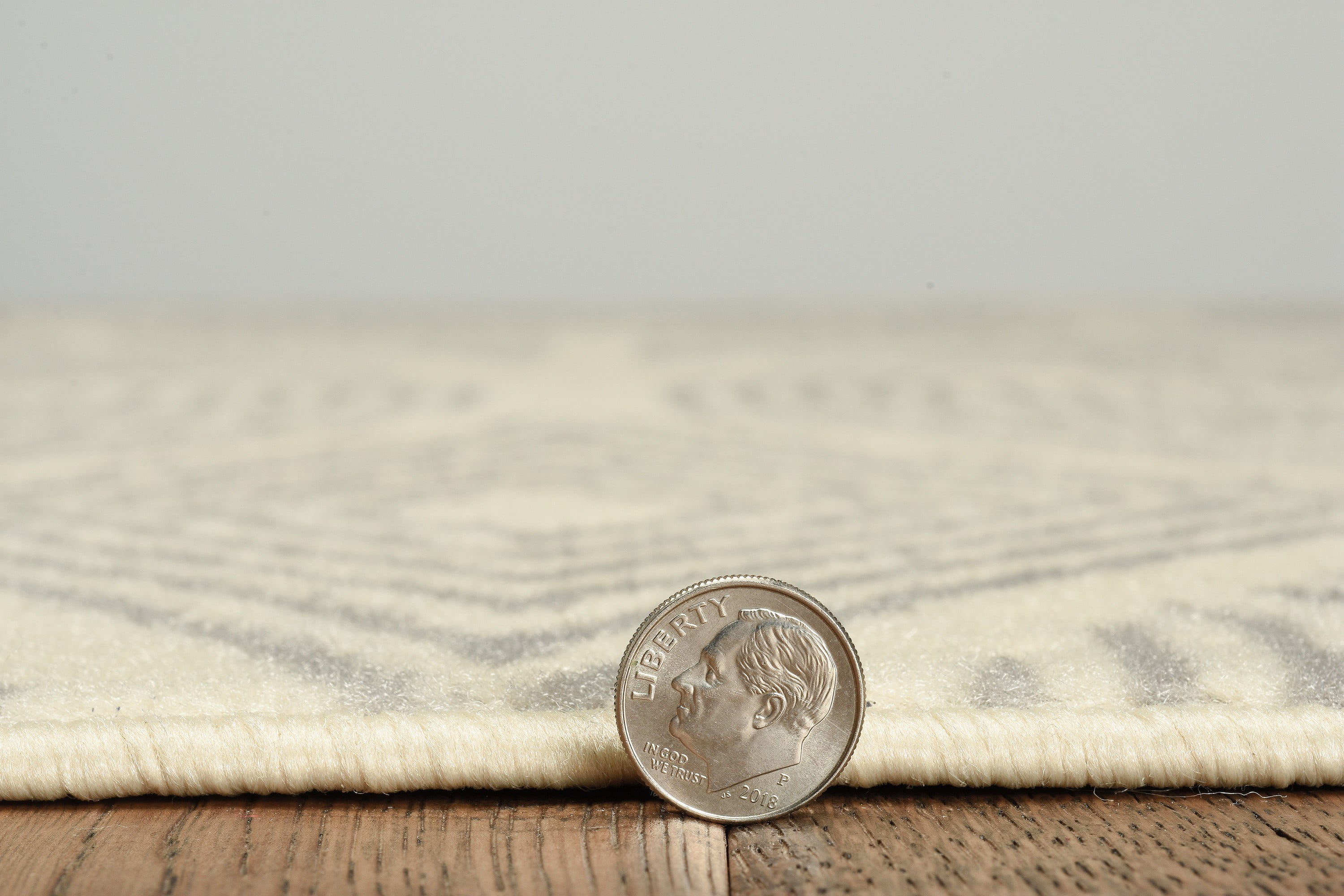 Capri Henley Rug Bone Light Grey 43 x 73 Easy Care Polypropylene Transitional