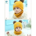 thumbnail image 4 of Deago 2Pcs Newborn Kids Baby Boy Girl Pompom Hat Winter Warm Knit Bobble Beanie Cap Scarf Set (Yellow), 4 of 8