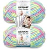 Bernat Baby Blanket Yarn - Big Ball 10.5 oz - 2 Pack with Pattern Cards in Color Jelly Beans