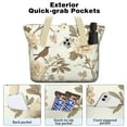thumbnail image 2 of Tote Bag for Women - Pioneer Flower and Bird Shoulder Bag - Large Utility Work Duffle Bag with Zipper Handbag for Travel, Work, Sprots, 2 of 5