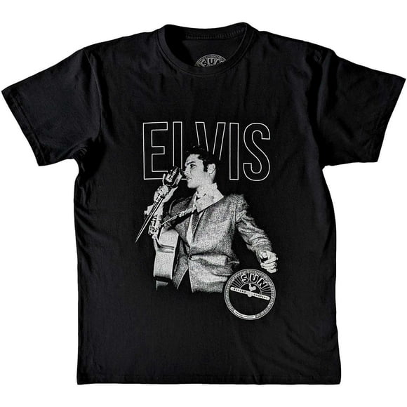 Sun Records Adulte Vivant Elvis Presley Portrait T-Shirt