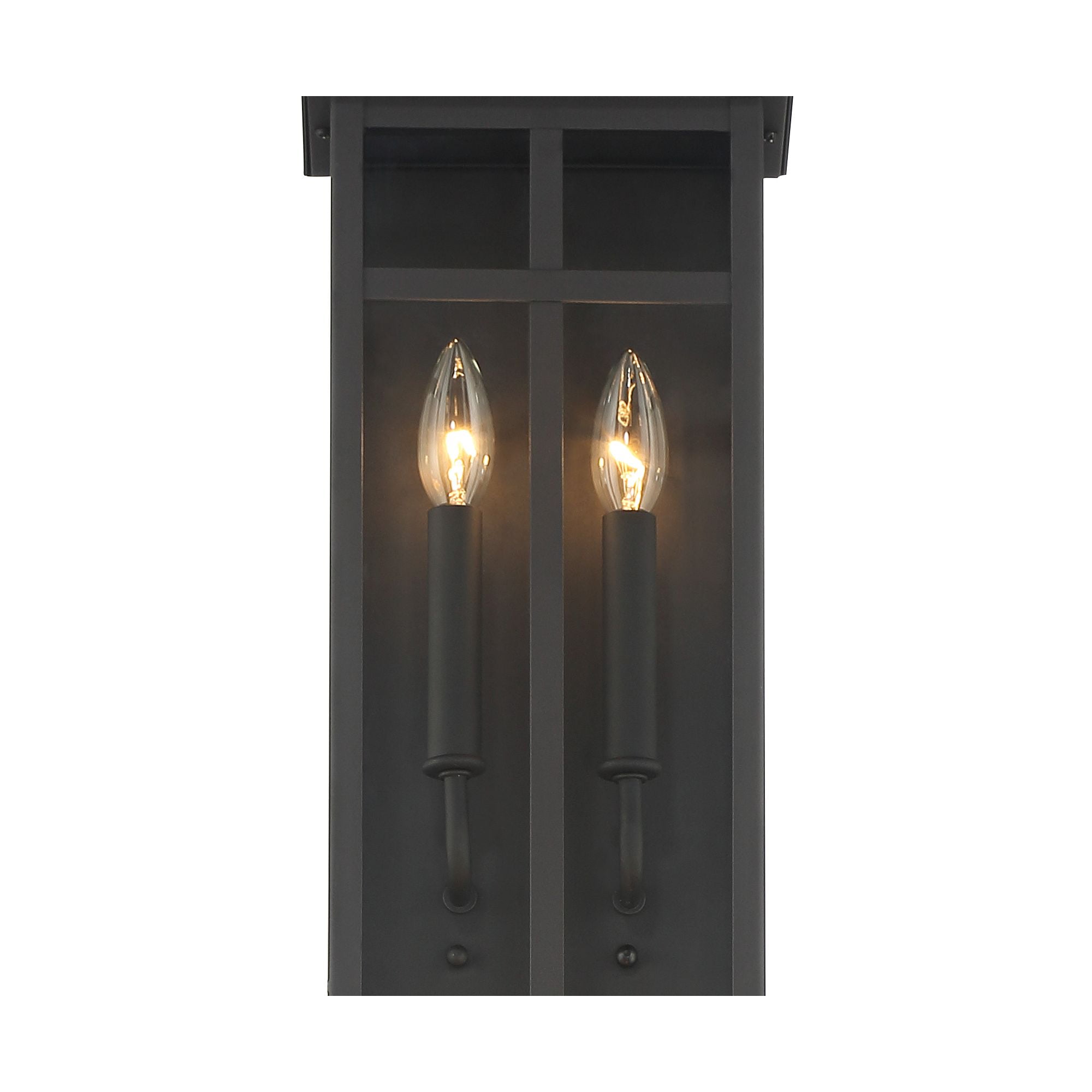 Possini Euro Design Metrix 30" High Farmhouse Rustic Rectangular Outdoor Wall Light Fixture Mount Porch 4-Light Black Glass Shade