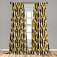 thumbnail image 5 of Ambesonne Modern Curtains, Grunge Art Brushstrokes, Pair of 28"x84", Earth Yellow Black, 5 of 5
