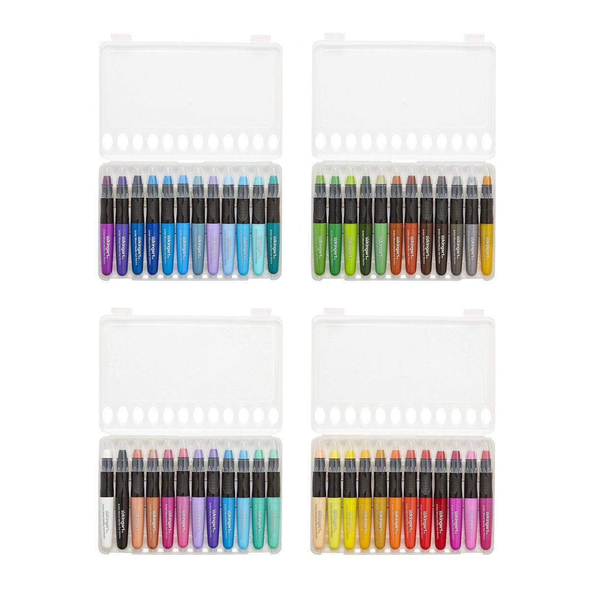 KINGART® Gel Stick Artist Watercolor Crayons, Set of 48 Unique Colors