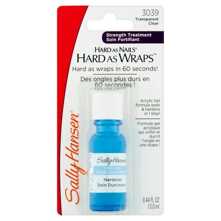 Sally Hansen Hard as Nails Hard as Wraps 3039 Transparent Clear Hardener, 0.44 fl (Best Nail Hardener Without Formaldehyde)