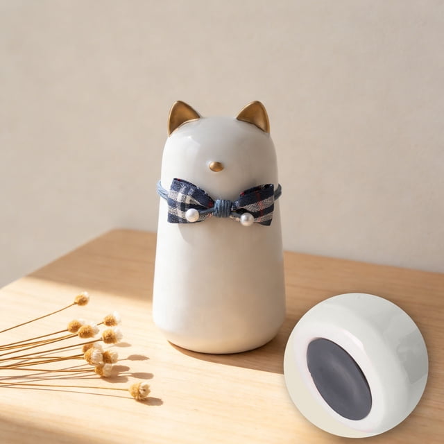 BotaniNest Ceramic For Cats Cute Cat Shaped Memorial Jar With Airtight Seal & Design Small Keepsake For Furry Memorial