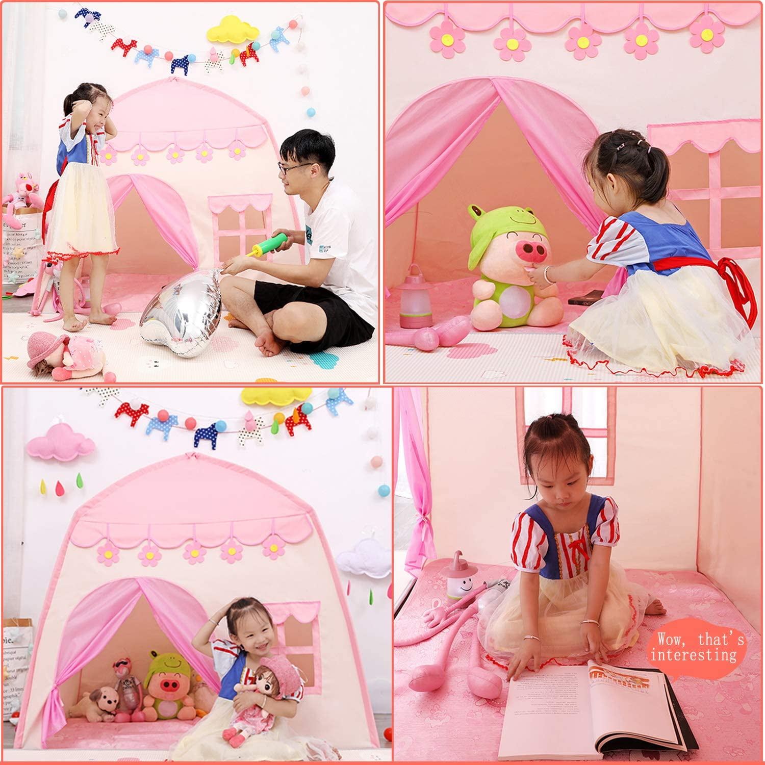 Lowestbest Kids Children Tent, Kids Play House with Carry Bag for Girls Boys, Pink Lowestbest Kids Children Tent, Kids Play House with Carry Bag for Girls Boys, Pink